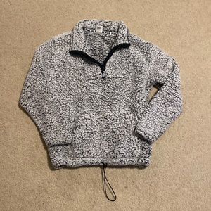 PINK Gray Sherpa Quarter Zip